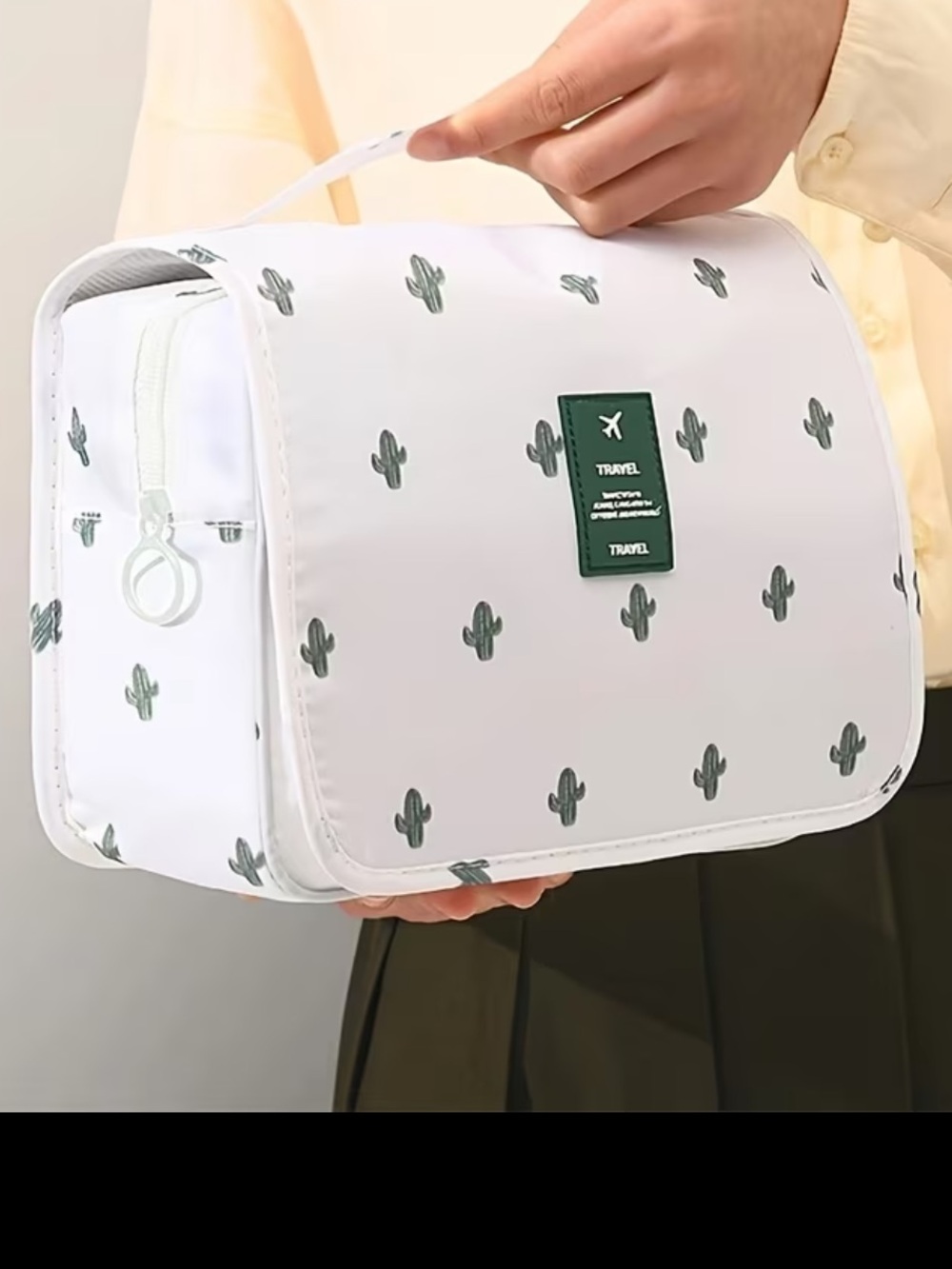 ravel White Travel Pouch with Green Cactus Print - Picture 2 of 6